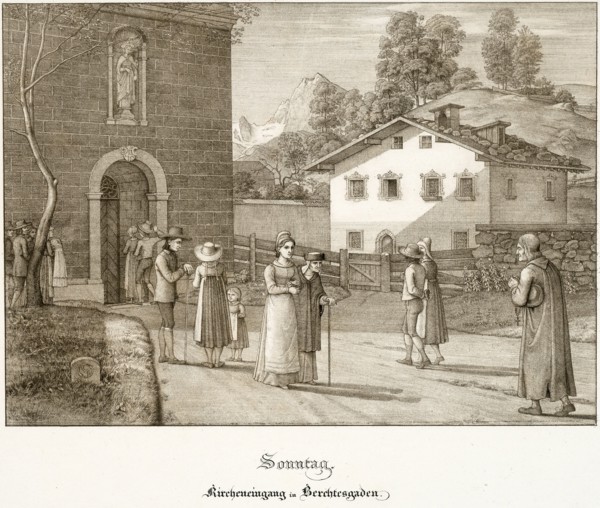 Sunday: Going to Church Near Berchtesgaden, 1823. Creator: Ferdinand Olivier.