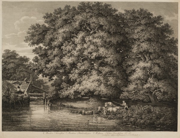 A Farmer Driving his Cattle into the Water, 1780. Creator: Johann Christian Reinhart.