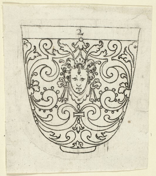 Plate 2, from XX Stuck zum (ornamental designs for goblets and beakers), 1601. Creator: Master AP.