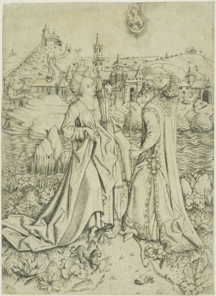 Augustus and the Sibyl, c. 1450. Creator: Master ES.