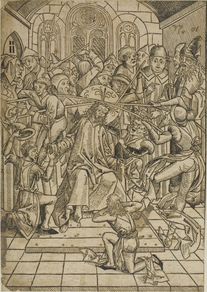 Christ Crowned with Thorns, page 72 from the Treasury (Schatzbehalter), 1491. Creator: Michael Wolgemut.