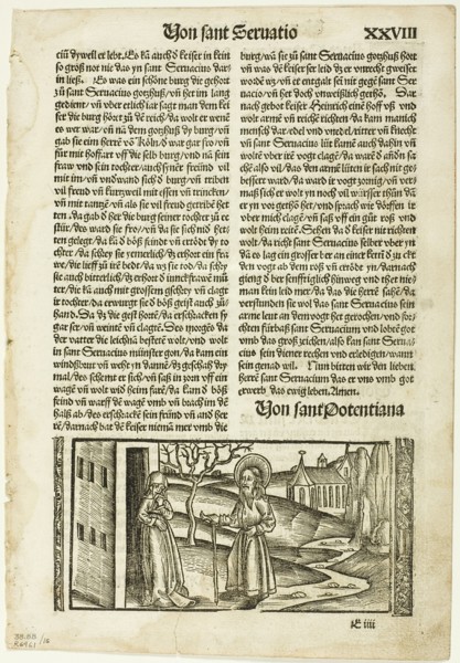 Illustration from Das Leben der Heiligen, plate sixteen from Woodcuts..., 1513, assembled...1937. Creators: Unknown, Max Geisberg.