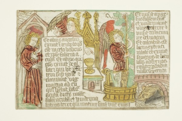The Vintage of the Grapes of the Vine, from the Blockbook Apocalypse, 1465-70. Creator: Unknown.