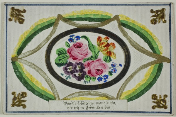 Wandle Blättchen mandle hin, Wo ich in Gedanken bin (valentine), n.d. Creator: Unknown.