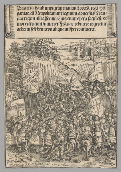 Conquest of Naples, plate 17 from Historical Scenes from the Life of Emperor..., printed c. 1520. Creator: Wolf Traut.