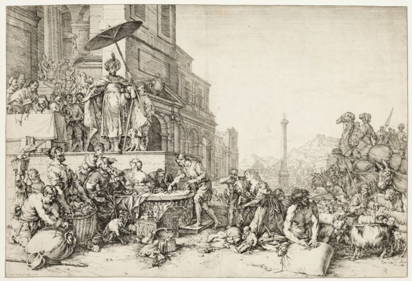 Joseph Distributing Grain to Egypt, 1644. Creator: Bartholomeus Breenbergh.