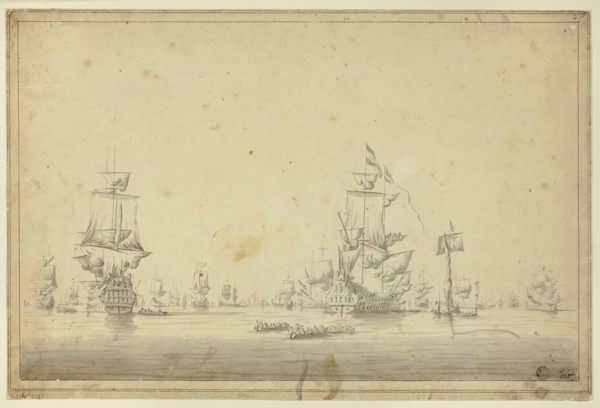 Fleet of Ships Anchored at Sea, n.d. Creator: Unknown.