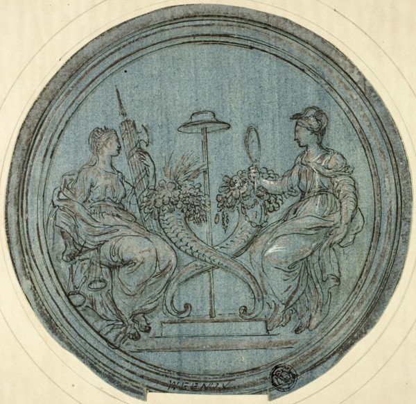 Roundel with Justice and Prudence, n.d. Creator: Jan Baptist Weenix.