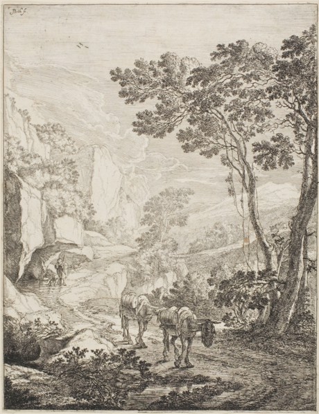 The Two Mules, from a set of four Italian Landscapes, 1645/50. Creator: Jan Dirksz Both.
