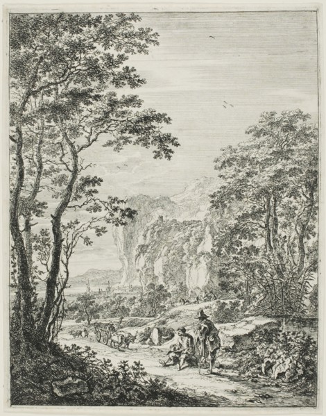 The Ox-Cart, from Upright Italian Landscapes, 1638/52. Creator: Jan Dirksz Both.