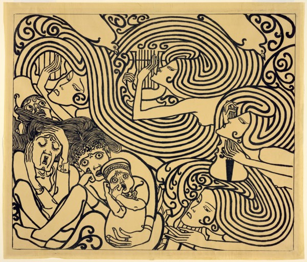 Image Design for a Poster, Wagenaar's Cantata 'The Shipwreck', 1899. Creator: Jan Toorop.