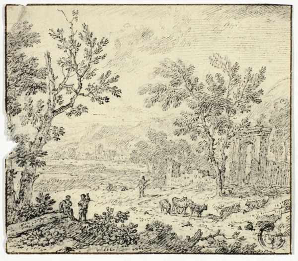 Landscape with Goats, Goatherd and Ruins, n.d. Creator: Jan van Huysum.