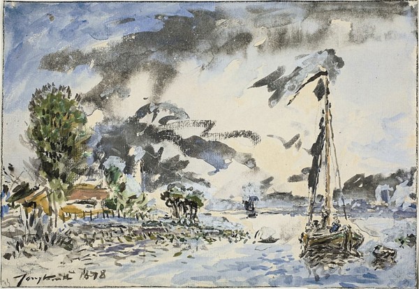 Fishing Boat, 1878. Creator: Johan Barthold Jongkind.