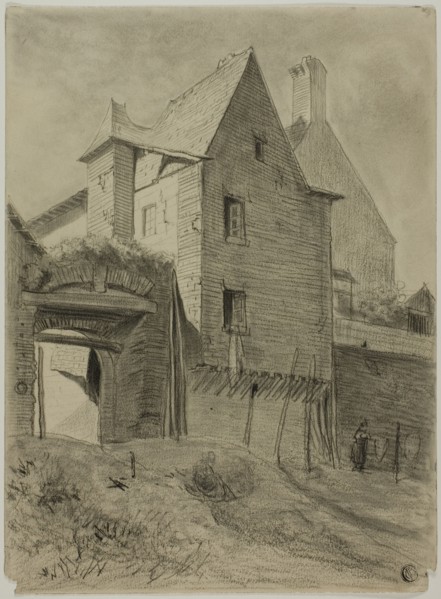 Remnant of Old Castle Incorporated in Farm, n.d. Creator: Unknown.