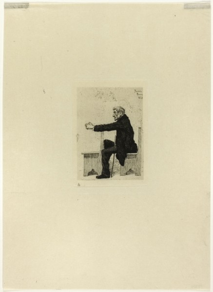 Old man in church, 1875. Creator: Antonio Piccinni.