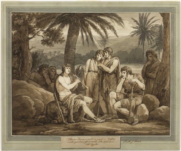 Telemachus Plays and Sings to the Shepherds in Egypt, from The Adventures of..., 1808. Creator: Bartolomeo Pinelli.