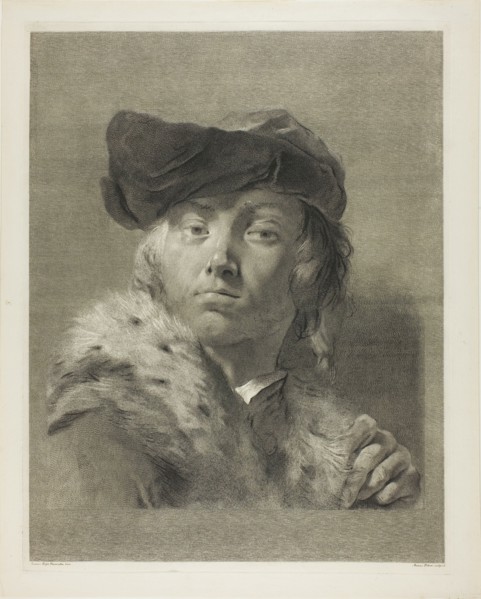 Bust of a Young Man with a Fur-Collared Coat, c.1750. Creator: Giovanni Marco Pitteri.