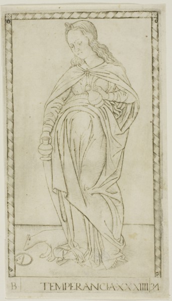 Temperance, plate 34 from Genii and Virtues, c.1465. Creator: Unknown.