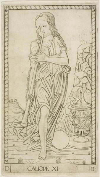 Calliope, plate eleven from Apollo and the Muses, c.1465. Creator: Unknown.