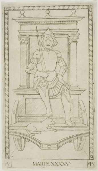 Mars, plate 45 from Planets and Spheres, c.1465. Creator: Unknown.