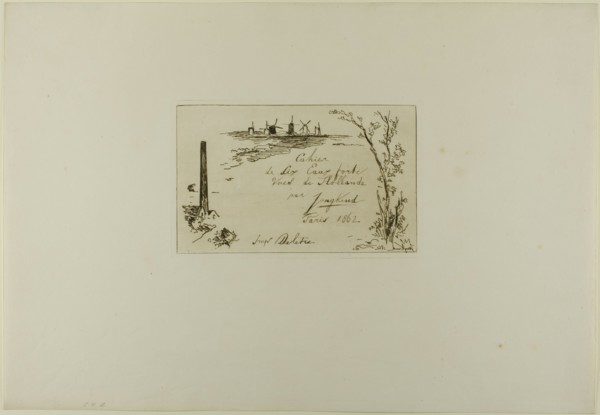 Title Page, from Cahier de six eaux-fortes, vues de Hollande, 1862. Creator: Johan Barthold Jongkind.