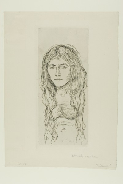 Woman with Long Hair, 1896. Creator: Edvard Munch.