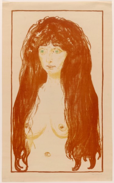 Woman with Red Hair and Green Eyes. The Sin, 1902. Creator: Edvard Munch.