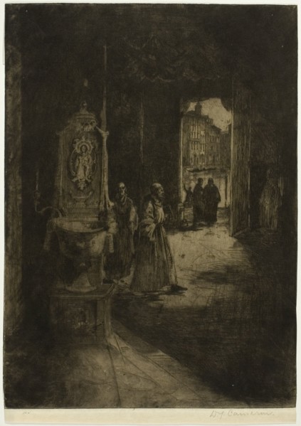 Church Interior, Venice, plate sixteen from the North Italian Set, 1896. Creator: David Young Cameron.