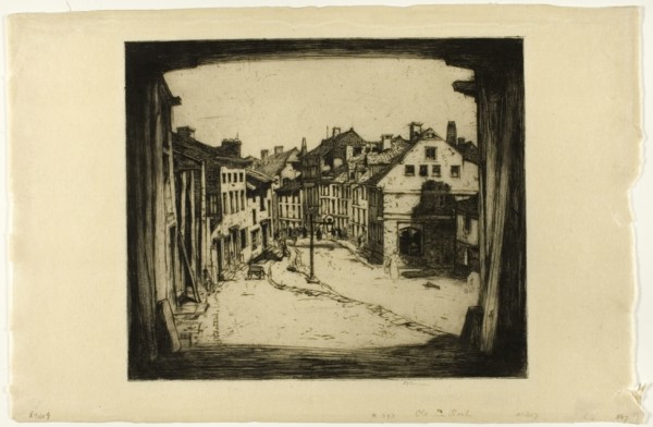 Old La Roche, plate seven from the Belgian Set, 1907. Creator: David Young Cameron.
