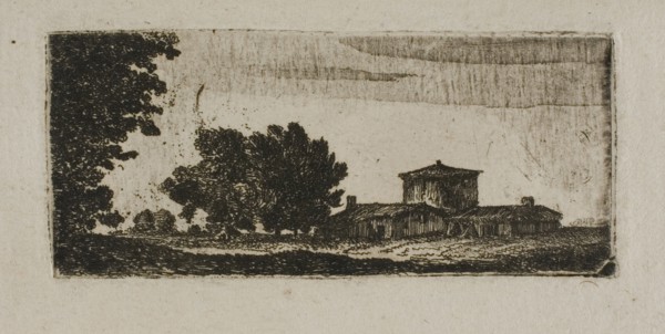 Trees and Buildings with Low Tower, n.d. Creator: John Clerk.