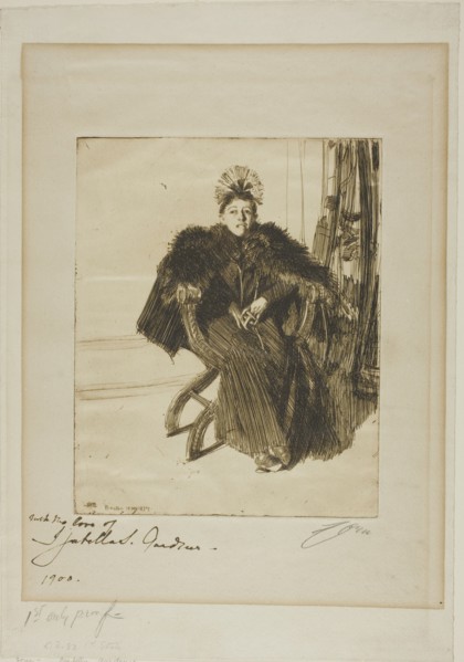Isabella Gardener, 1894. Creator: Anders Leonard Zorn.