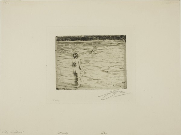 Mother Bathing, 1894. Creator: Anders Leonard Zorn.