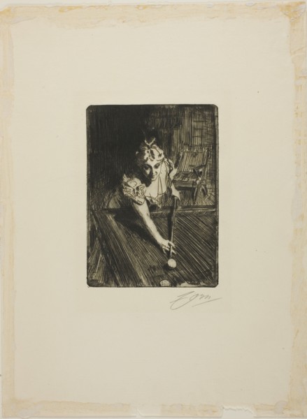 Billiards, 1898. Creator: Anders Leonard Zorn.