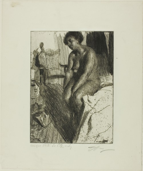 Sitting Negress, 1901. Creator: Anders Leonard Zorn.