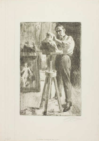 Prince Paul Troubetzkoy I (Whole length), 1908. Creator: Anders Leonard Zorn.