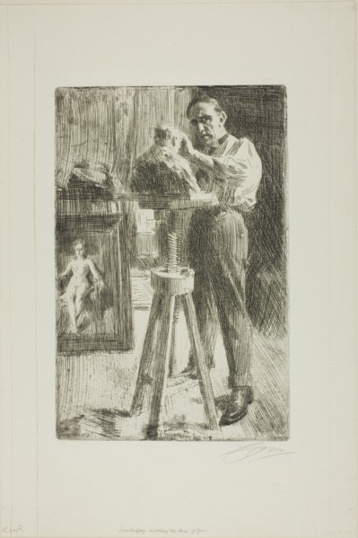 Prince Paul Troubetzkoy I (Whole length), 1908. Creator: Anders Leonard Zorn.