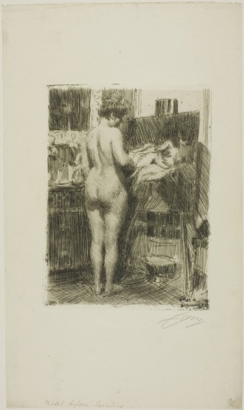 Model before Picture, 1910. Creator: Anders Leonard Zorn.