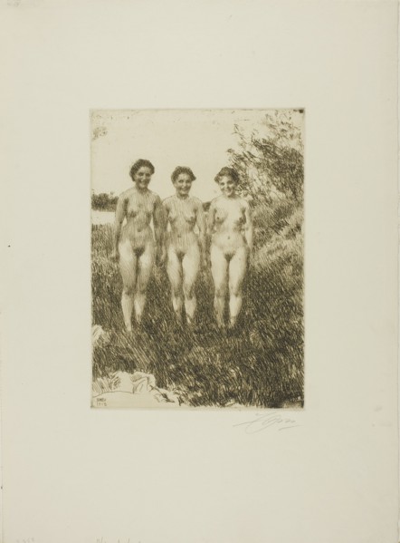 Three Sisters, 1913. Creator: Anders Leonard Zorn.