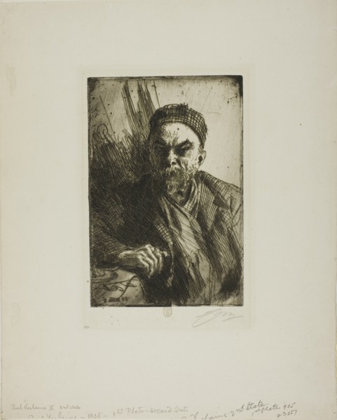 Paul Verlaine II, 1895. Creator: Anders Leonard Zorn.