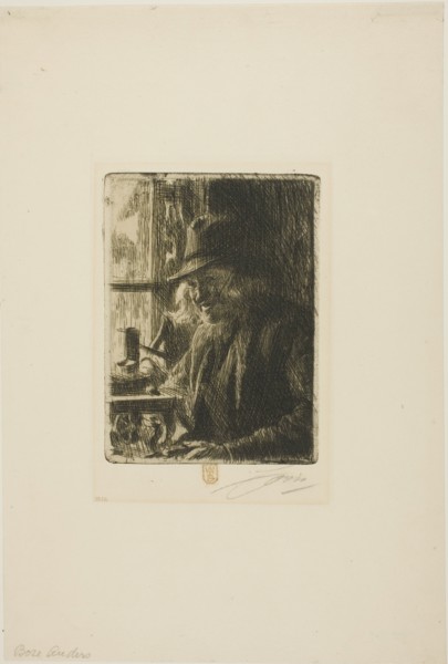 Bosl Anders, Clockmaker at Mora, 1907. Creator: Anders Leonard Zorn.