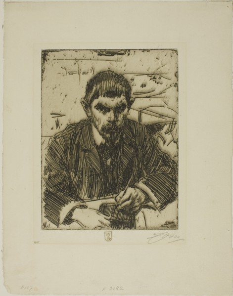 Albert Engström, 1905. Creator: Anders Leonard Zorn.
