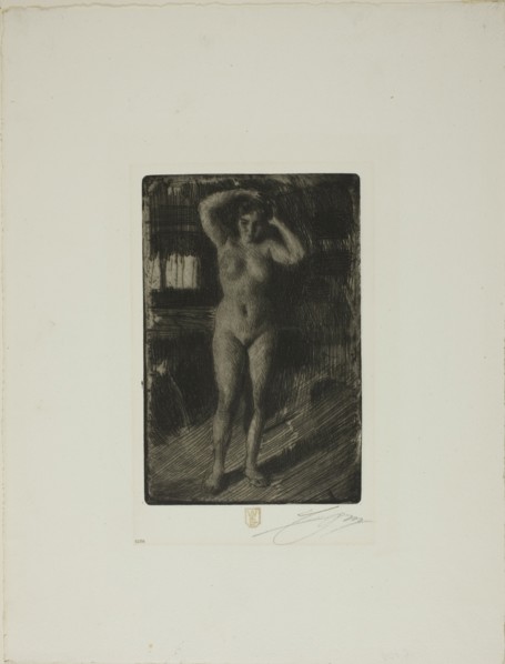 Anna Doing Her Hair, 1906. Creator: Anders Leonard Zorn.