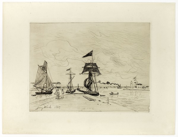 Pier at the Port of Honfleur, 1865. Creator: Johan Barthold Jongkind.