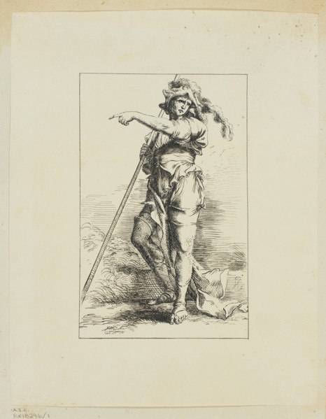 Figure with Staff Pointing, n.d. Creator: Unknown.