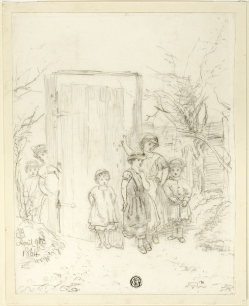 Children by a Door, 1864/99. Creator: Unknown.