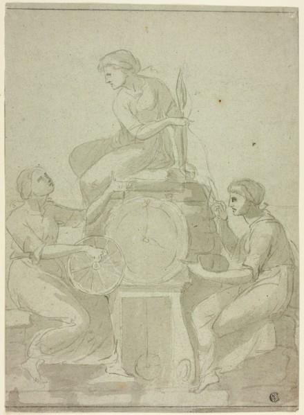 Three Fates (Design for Clock), 18th century. Creator: Unknown.