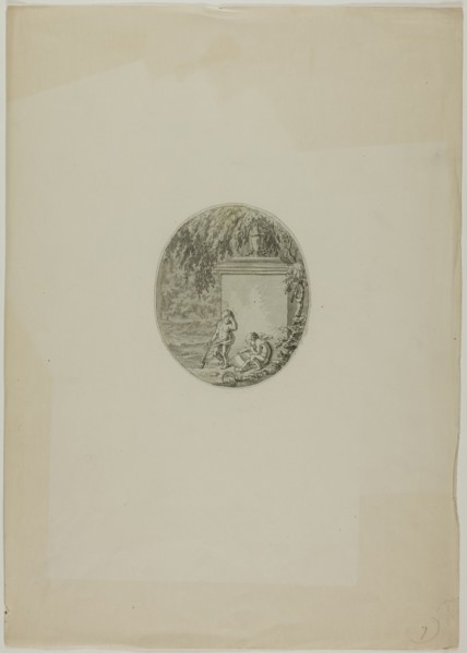 Two Putti by Funerary Monument, n.d. Creator: Unknown.