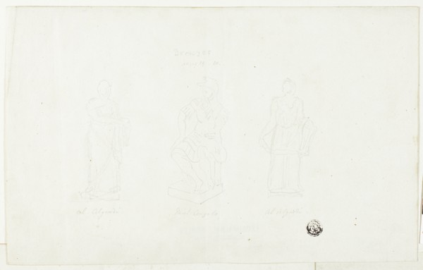 Three Large Statues by Algardi and Michelangelo, 19th century. Creator: Unknown.