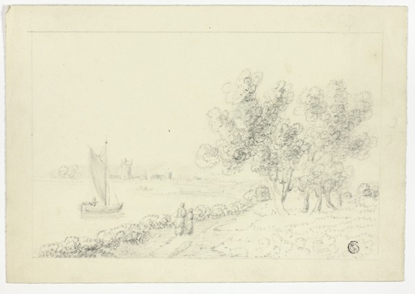 A Harbor with a Sailboat, n.d. Creator: Unknown.