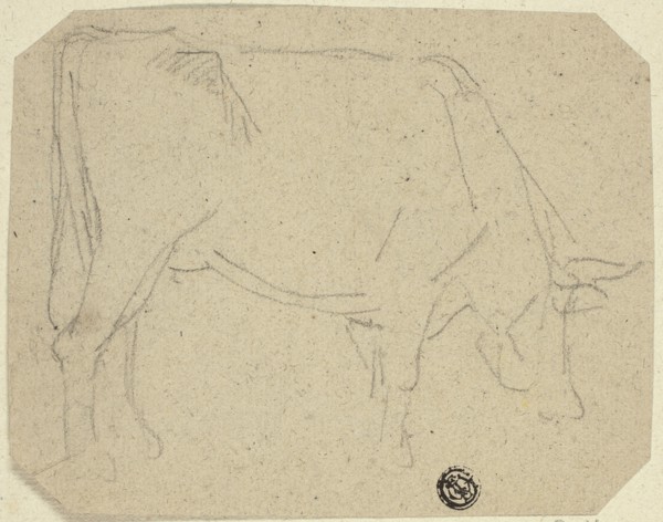 Grazing Cow (Turned to Right) (recto); Hindquarters of a Horse (verso), n.d. Creator: Unknown.
